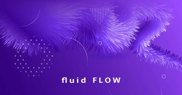 3d Fluid Vector. Flow Vibrant Motion. Gradient — Stock Vector