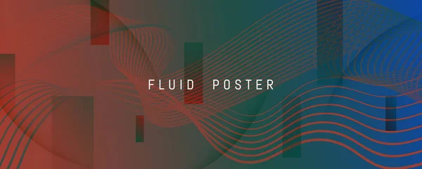 Fluido geométrico abstrato. Forma dinâmica de onda —  Vetores de Stock