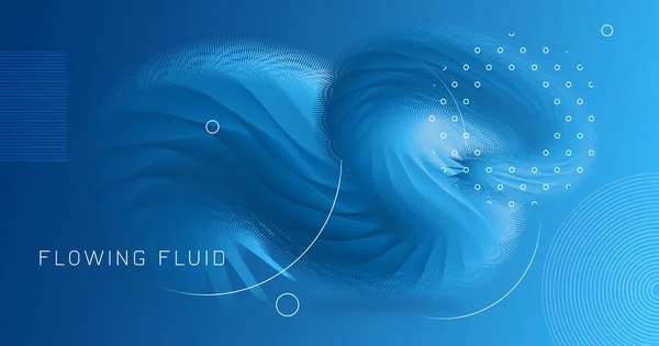 3d Wave Shapes. Fluid Banner Блакитний яскравий — стоковий вектор