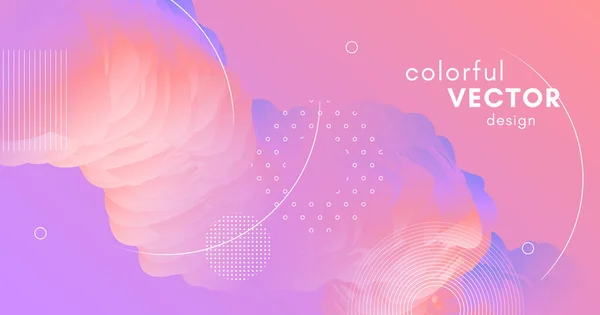 Fluido de onda rosa. Fondo vibrante 3d. Color. — Vector de stock