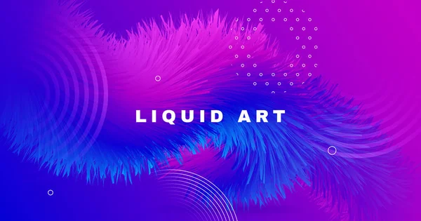 Pink Neon Futuristic Liquid. Color Music Shapes. — Stock Vector