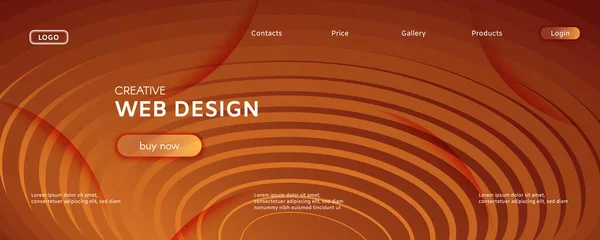 Flujo de fluidos ondulados. Fondo geométrico naranja. 3d — Archivo Imágenes Vectoriales