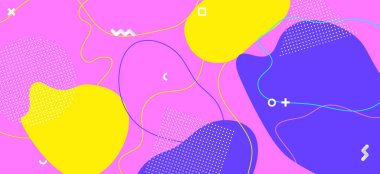 Renkli Çocuk Modeli. Grafik Dalga Posteri. 