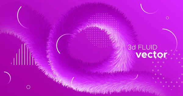 3D-Bewegung. Fluid Banner. Abstraktes Konzept in Rosa. — Stockvektor