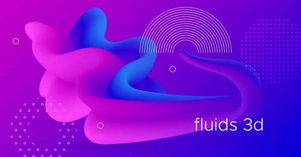 Liquide Futuriste Pink Flow. Couleur Design moderne . — Image vectorielle