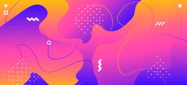 Renkli Dalga Şekilleri. Moda Soyut Süslemesi. 