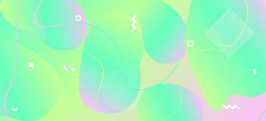 Soyut Pastel Posteri. Geometrik Dalga Şekilleri. 