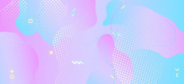 Memphis Pastel Geçmişi. Geometrik Dalga Kapağı. 