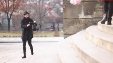 Indie film yapımcısı bir atış yapma