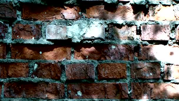 Antigua pared de ladrillo en una imagen de fondo — Vídeos de Stock