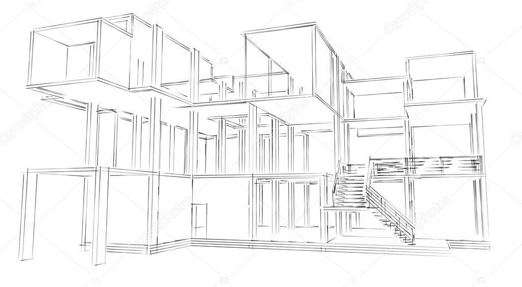 Architecture sketch of building 