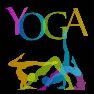 Yoga pozlar siluet 