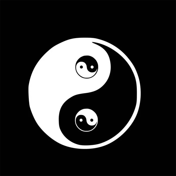 Ying Yang Symbol Harmonie Rovnováhy Dobra Zla — Stockový vektor