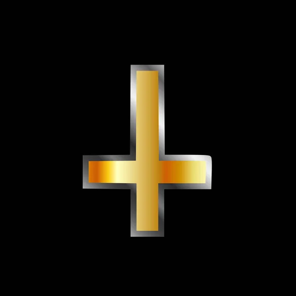 Ein umgedrehtes Kreuz - Das Petruskreuz als antichristliches und satanisches Symbol. — Stockvektor