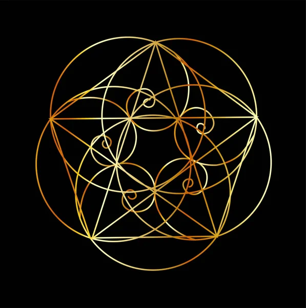 Espiral de Fibonacci La geometría sagrada — Vector de stock