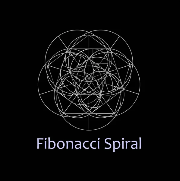 Fibonacci sarmal - kutsal geometri — Stok Vektör