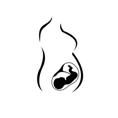 Pregnant Mother with a baby in womb  clipart