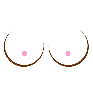 Abstract drawing of female breasts- breast cancer awareness symbol  clipart