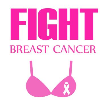 Meme Kanseri Bilinçlendirme şerit üzerinde pembe bir sutyen 