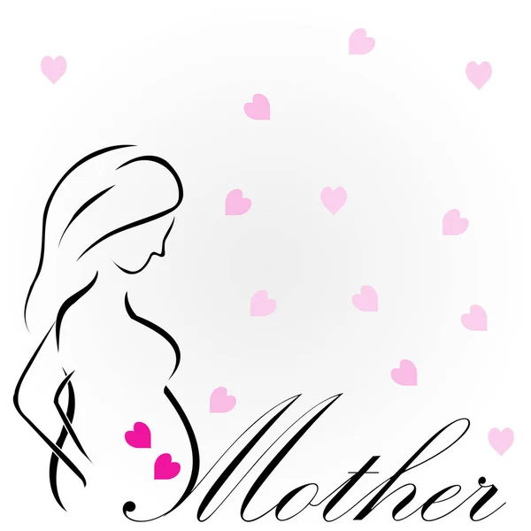 Mother Epitome Love Drawing Pregnant Lady — Stock Vector