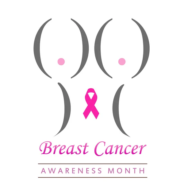 Kesadaran kanker payudara bulan Oktober - Stok Vektor
