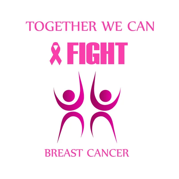 Juntos podemos luchar contra el cáncer de mama — Vector de stock