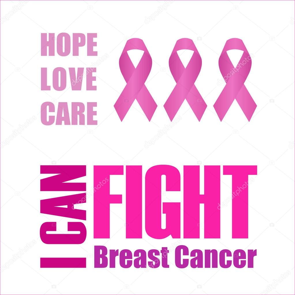 I can fight breast cancer poster with pink ribbon