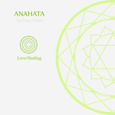 Anahata- The heart chakra which stands for love or healing. Thw word anahata means unhurt, unstruck, and unbeaten clipart