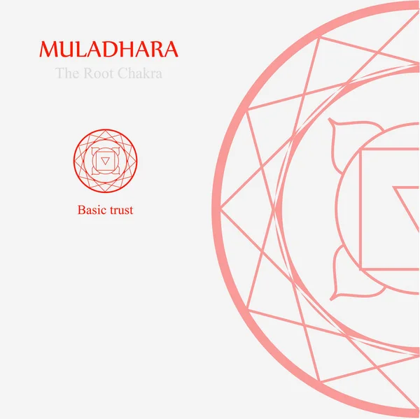 Muladhara- akar chakra yang berdiri untuk kepercayaan dasar - Stok Vektor