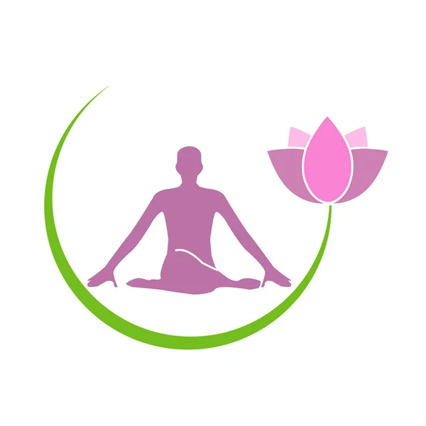 Lotusblomma Som Symbol För Yoga — Stock vektor