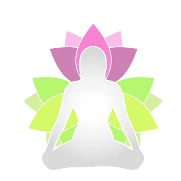 莲花作为符号的瑜伽 — 图库矢量图片