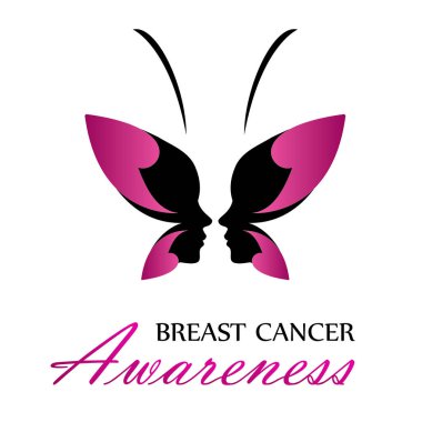 Meme kanseri bilinçlendirme pembe kelebek ile