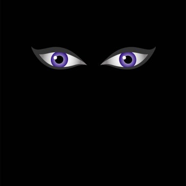 Eyes of the devil in dark - Halloween themed vector clipart