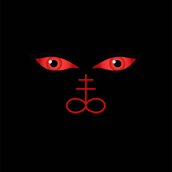 Yeux Diable Avec Sigil Lucifer — Image vectorielle