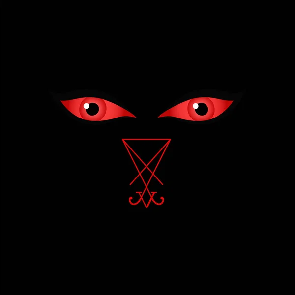 Yeux Diable Avec Sigil Lucifer — Image vectorielle