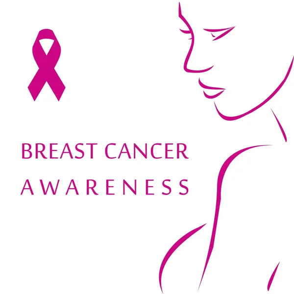 유방암-유방암 인식 싸울 힘을 실어 여성 — 스톡 벡터