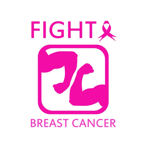 Walki z piersi Rak różowe wstążki — Wektor stockowy
