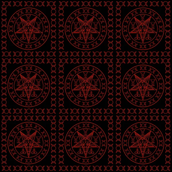 Wicca Symbolen Cross Van Zwavel Driedubbele Godin Sigil Van Baphomet — Stockfoto