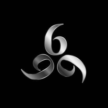 666- the number of the beast or angel symbol or devils number clipart
