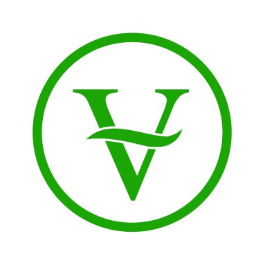 The V-label- V with a leaf symbolizing Vegetarian friendly diet by European Vegetarian Union clipart