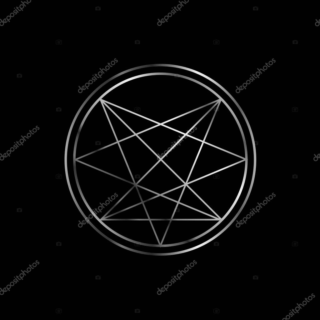 Occult symbol- Order of Nine Angles symbol in silver