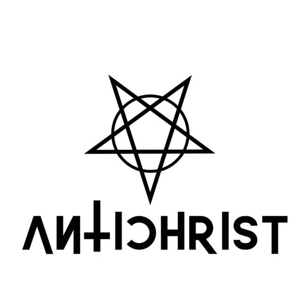 Umgedrehtes Pentagramm Antichrist Symbol — Stockvektor