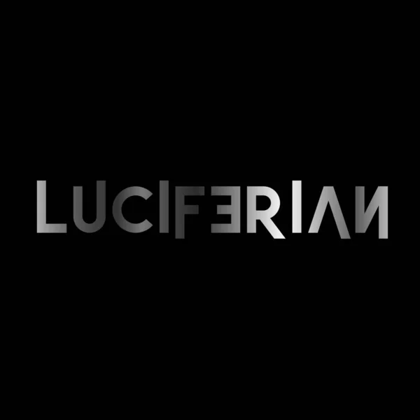 Luciferian 銀金属中の悪魔の神ルシファーのシンボル — ストックベクタ