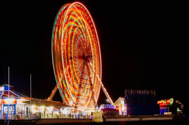 Blackpool Central Pier and Ferris Wheel at the Night, Lancashire, UK clipart