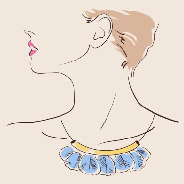 Güzel kadın bir kolyesi