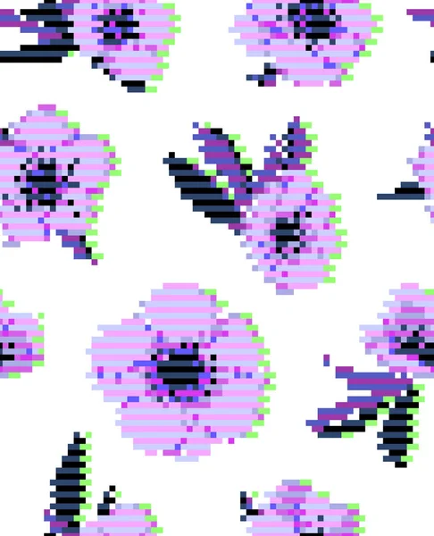 Anémone fleur motif sans couture — Image vectorielle