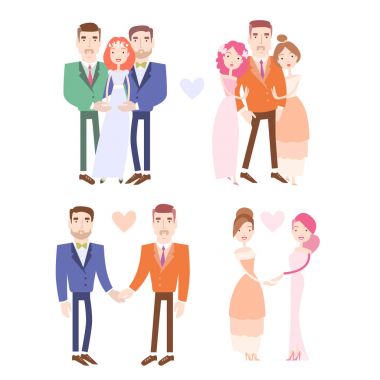 Gay ve lezbiyen çiftler evleniyor.