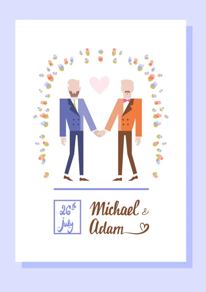 Couple gay se marier . — Image vectorielle