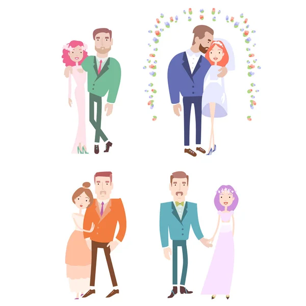 Man and woman getting married. Vector Graphics