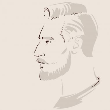 adam yüz elle çizilmiş.